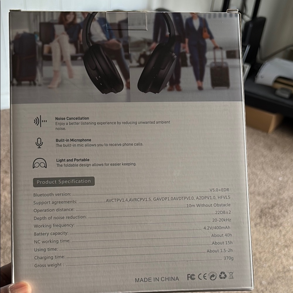 Over-Ear Headphones with Noise Cancellation - Black